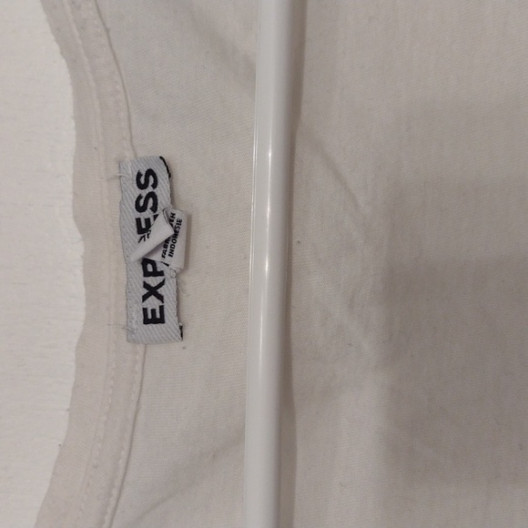 Set of Two Express White Cotton Modal T-shirts Size XS - Picture 8 of 10